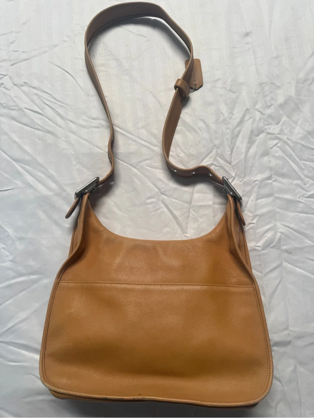 Coach Caramel Leather Shoulder Bag with Turnlock